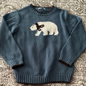 Janie and Jack Blue Sweater with Polar Bear Design